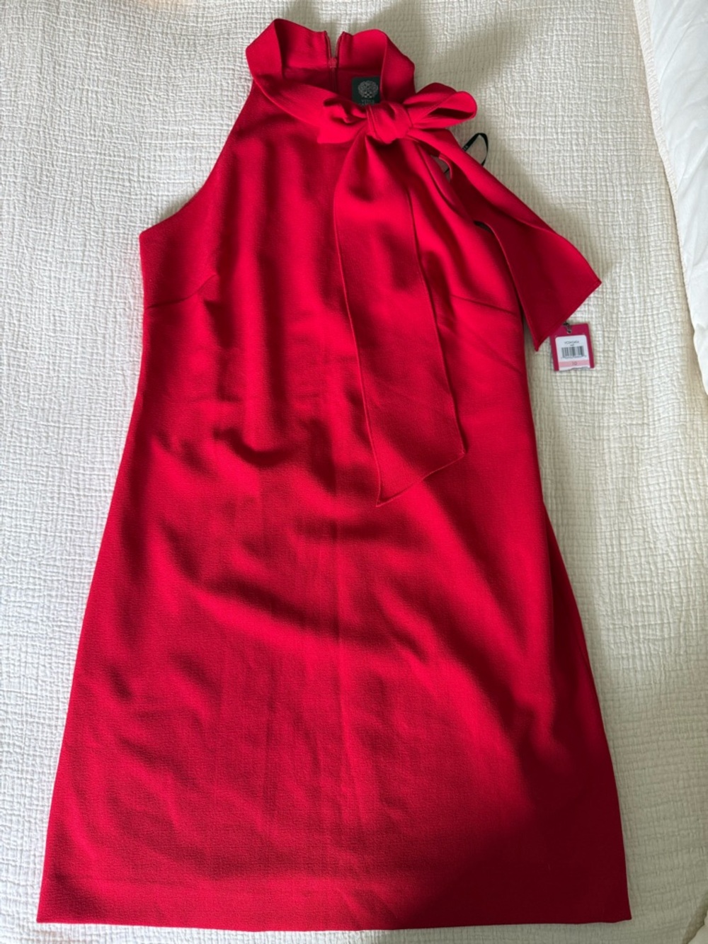 Vince Camuto Red Sleeveless Tie-Neck Sleeveless Dress - size 10